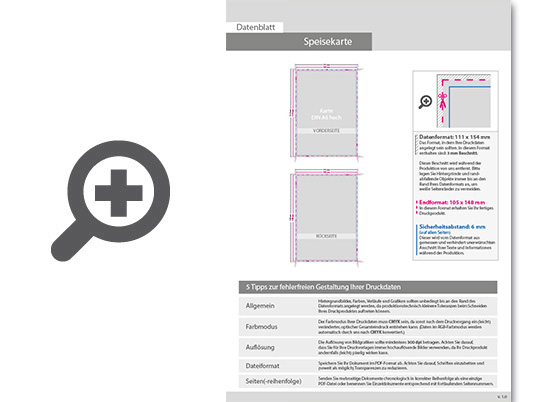 Product Bild speisekarte_din_a6_(10_5_cm_x_14_8_cm)__einseitig_bedruckt